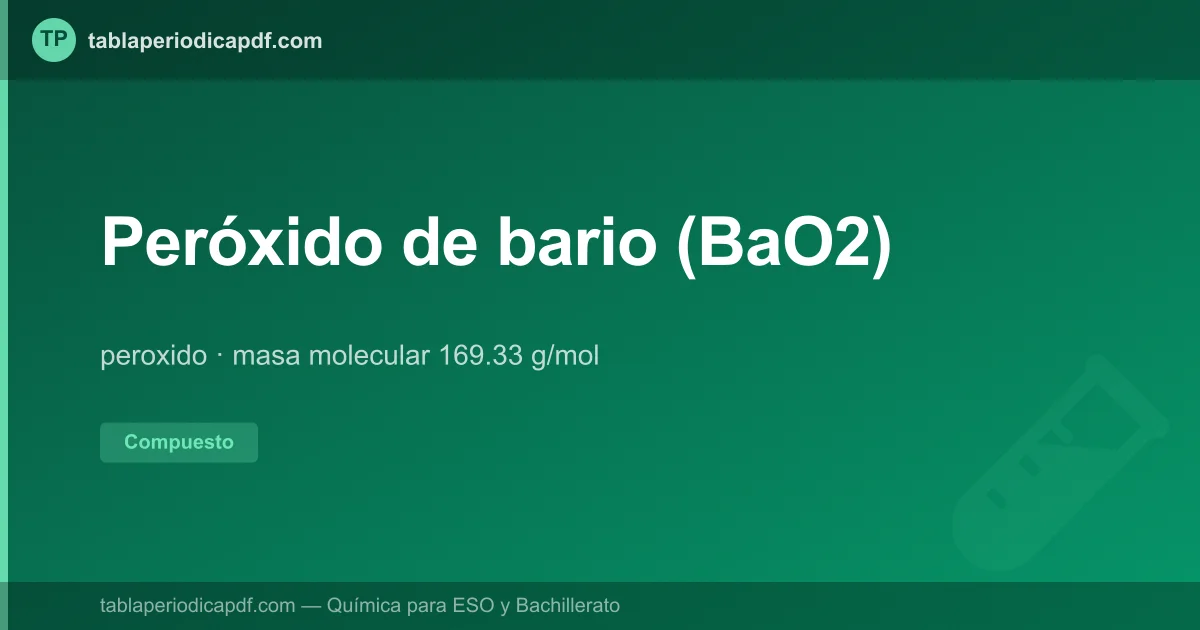 Peróxido de bario (BaO2): propiedades y usos