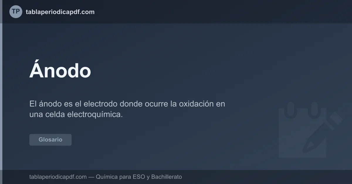 Ánodo — Glosario de química
