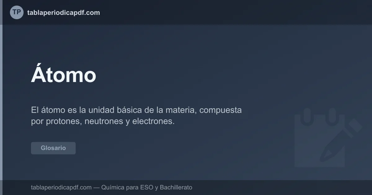 Átomo — Glosario de química