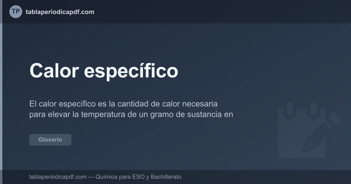 Especifico Calor específico: definición, fórmula y tabla de valores
