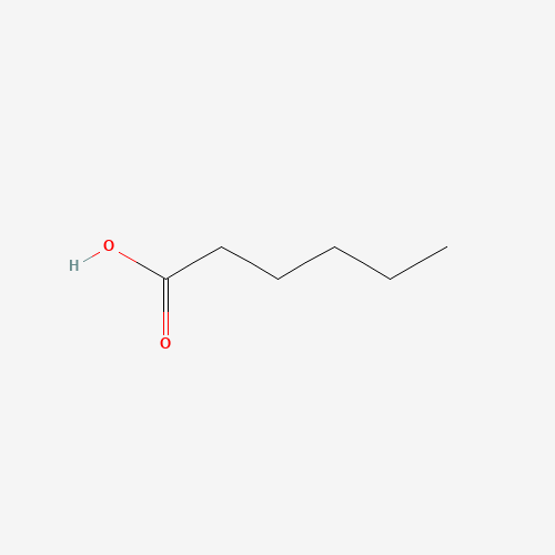 Estructura molecular 2D de Ácido caproico (C5H11COOH)