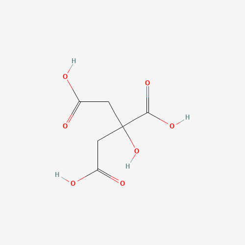 Estructura molecular 2D de Ácido cítrico (C6H8O7)