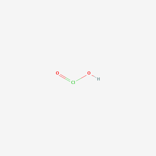 Estructura molecular 2D de Ácido cloroso (HClO2)