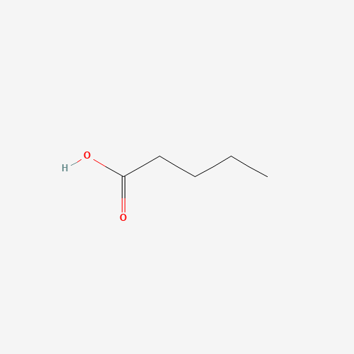 Estructura molecular 2D de Ácido valérico (C4H9COOH)