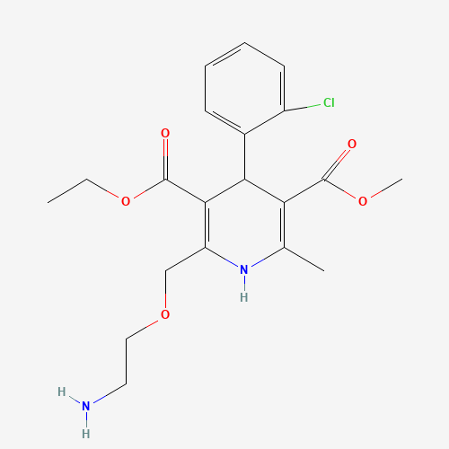 Estructura molecular 2D de Amlodipino (C20H25ClN2O5)