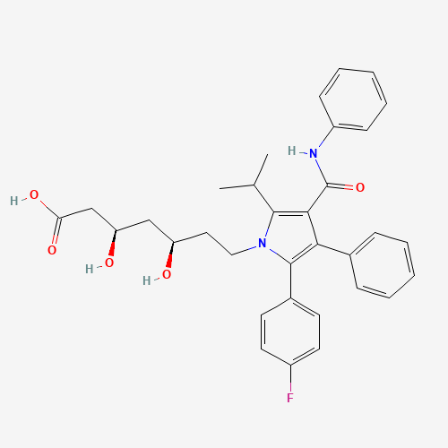 Estructura molecular 2D de Atorvastatina (C33H35FN2O5)