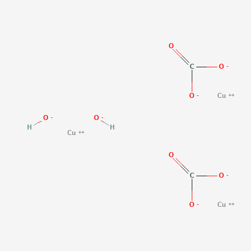Estructura molecular 2D de Azurita (Cu3(CO3)2(OH)2)