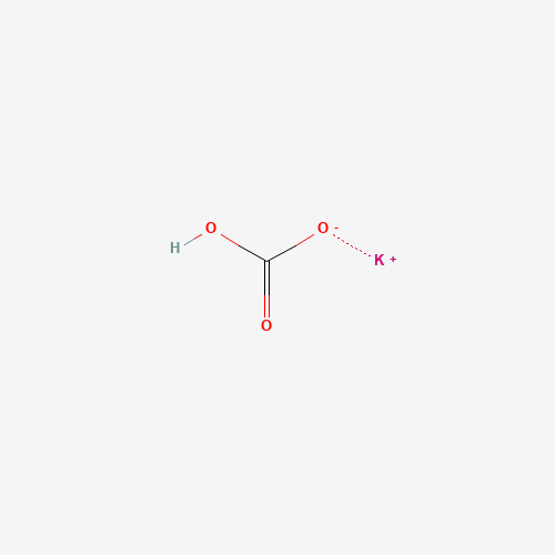 Estructura molecular 2D de Hidrogenocarbonato de potasio (KHCO3)