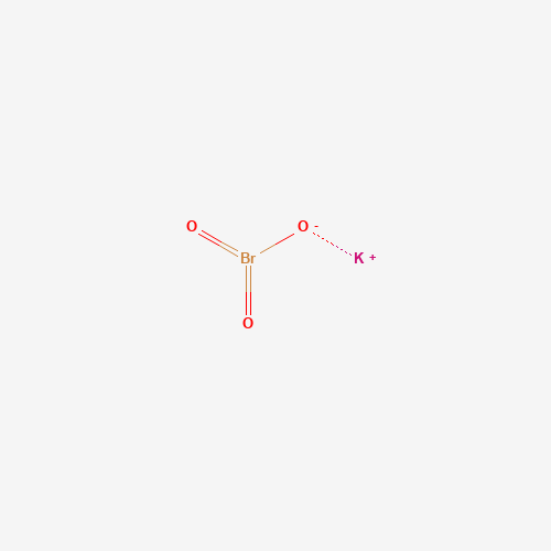 Estructura molecular 2D de Bromato de potasio (KBrO3)
