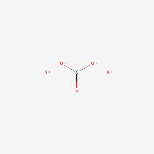 Estructura molecular 2D de Carbonato de potasio (K2CO3)