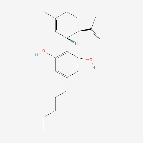 Estructura molecular 2D de Cannabidiol (C21H30O2)