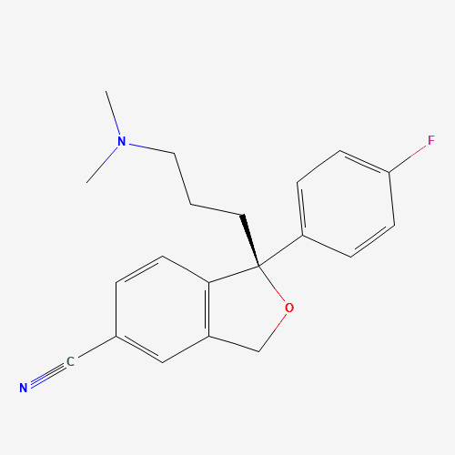 Estructura molecular 2D de Citalopram (C20H21FN2O)