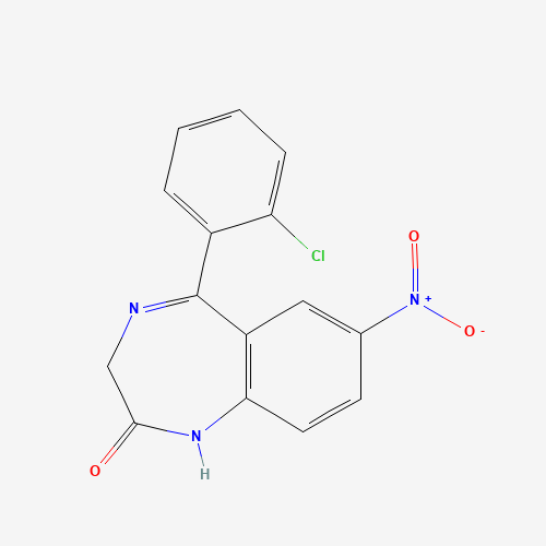 Estructura molecular 2D de Clonazepam (C15H10ClN3O3)