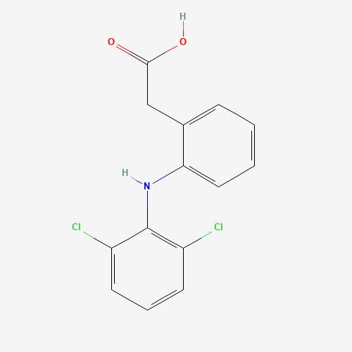 Estructura molecular 2D de Diclofenaco (C14H11Cl2NO2)