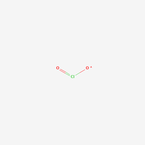 Estructura molecular 2D de Dióxido de cloro (ClO2)