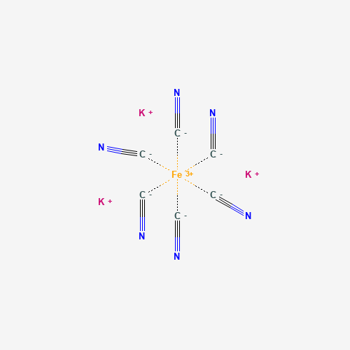 Estructura molecular 2D de Hexacianoferrato (III) de potasio (K3[Fe(CN)6])