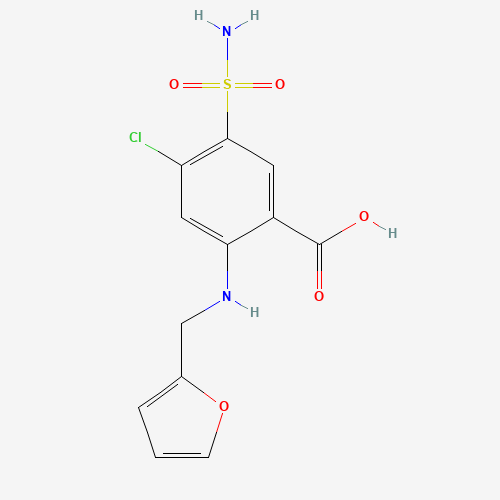 Estructura molecular 2D de Furosemida (C12H11ClN2O5S)