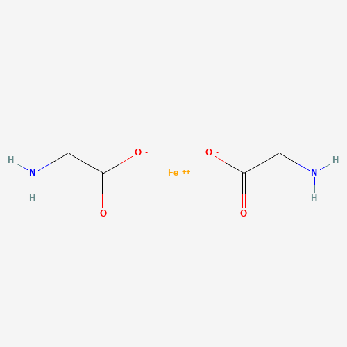 Estructura molecular 2D de Glicinato de hierro (II) (C4H8FeN2O4)