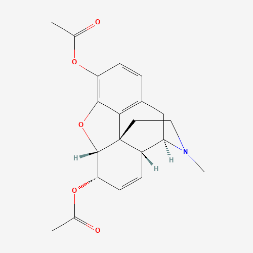 Estructura molecular 2D de Heroína (C21H23NO5)