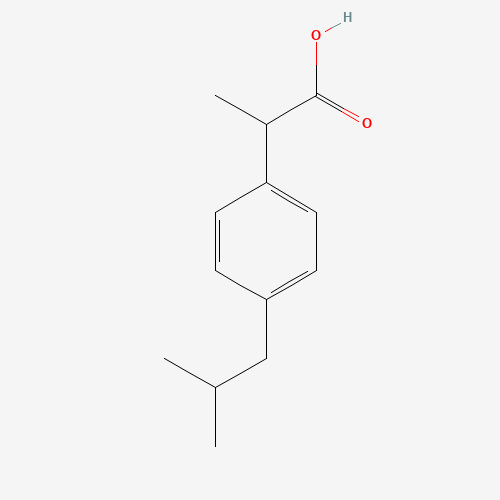Estructura molecular 2D de Ibuprofeno (C13H18O2)
