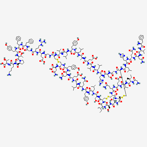Estructura molecular 2D de Insulina (C257H383N65O77S6)