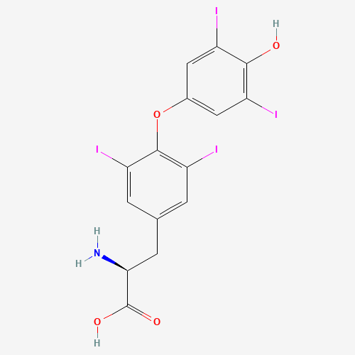Estructura molecular 2D de Levotiroxina (C15H11I4NO4)