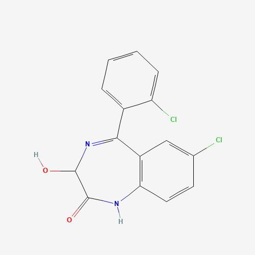 Estructura molecular 2D de Lorazepam (C15H10Cl2N2O2)