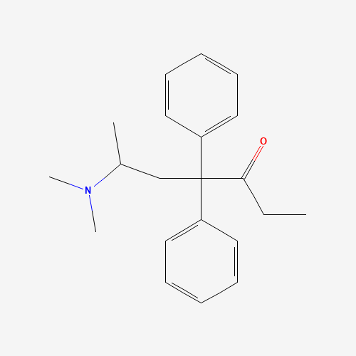 Estructura molecular 2D de Metadona (C21H27NO)