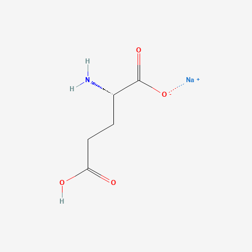 Estructura molecular 2D de Glutamato monosódico (C5H8NO4Na)