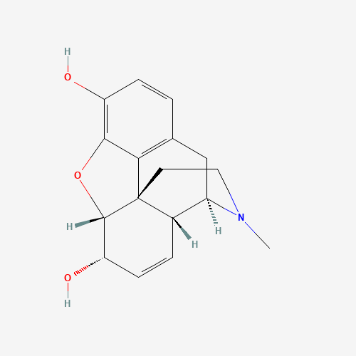 Estructura molecular 2D de Morfina (C17H19NO3)