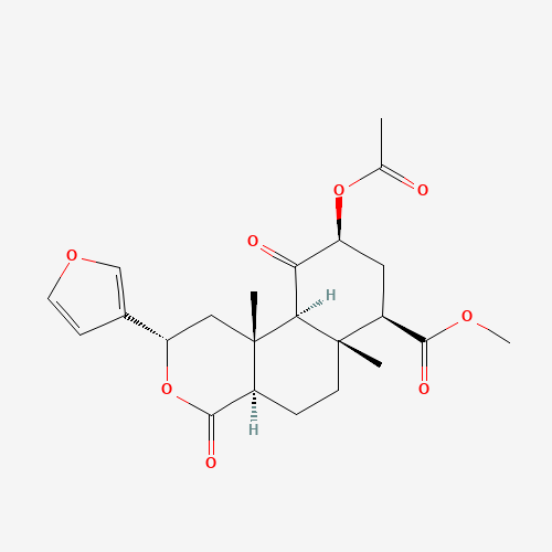 Estructura molecular 2D de Salvinorina A (C23H28O8)