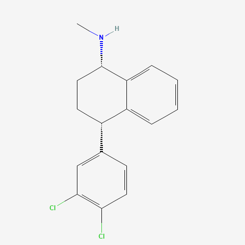 Estructura molecular 2D de Sertralina (C17H17Cl2N)