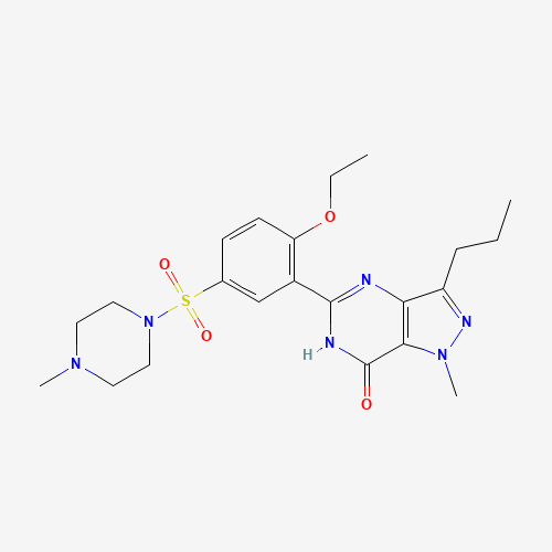 Estructura molecular 2D de Sildenafilo (C22H30N6O4S)