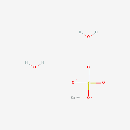 Estructura molecular 2D de Sulfato de calcio dihidratado (CaSO4·2H2O)