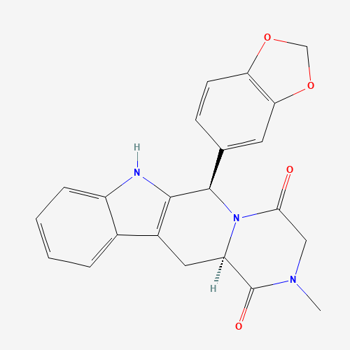 Estructura molecular 2D de Tadalafilo (C22H19N3O4)
