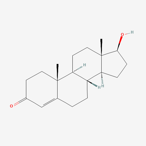 Estructura molecular 2D de Testosterona (C19H28O2)