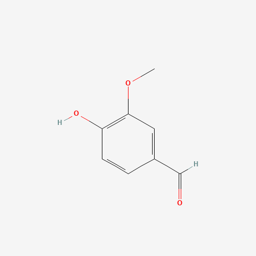 Estructura molecular 2D de Vainillina sintética (C8H8O3)