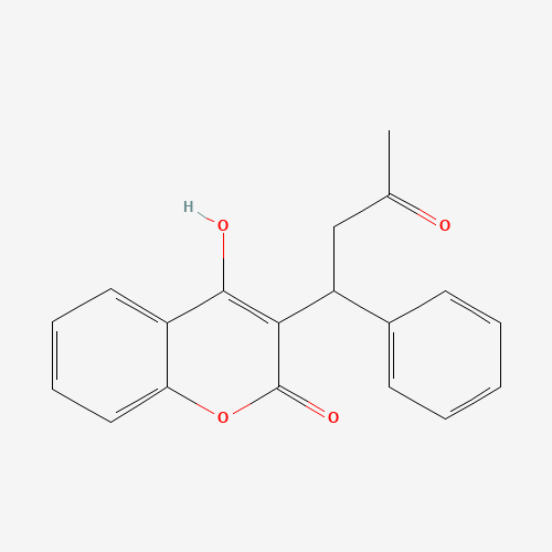 Estructura molecular 2D de Warfarina (C19H16O4)