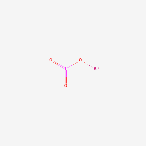 Estructura molecular 2D de Yodato de potasio (KIO3)